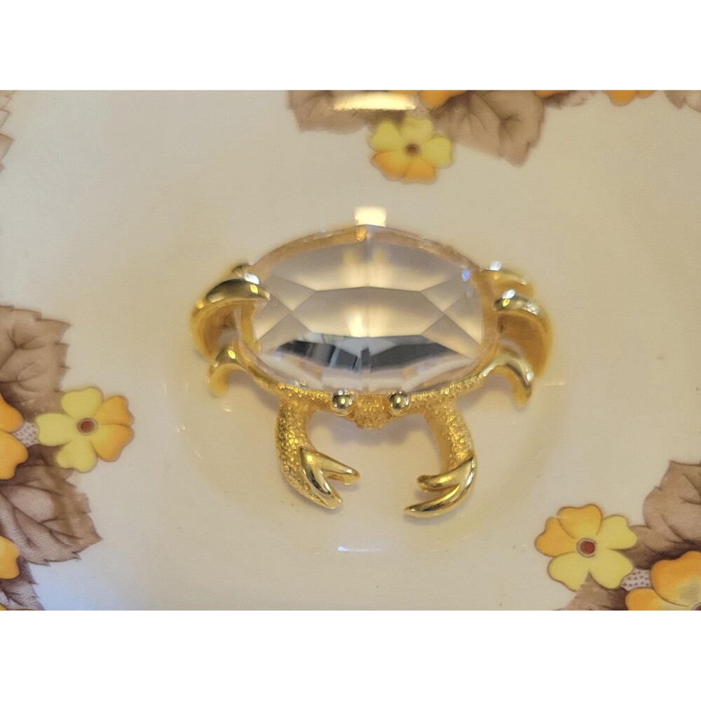 Rare Vintage Swarovski Trimlite Crystal Crab Figurine, 1980s Seaside Collection
